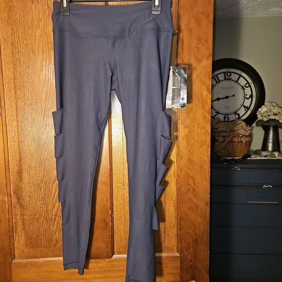90 Degree By Reflex Gunmetal Yoga Leggings M | Side Cutout Compression NWT - Picture 1 of 8